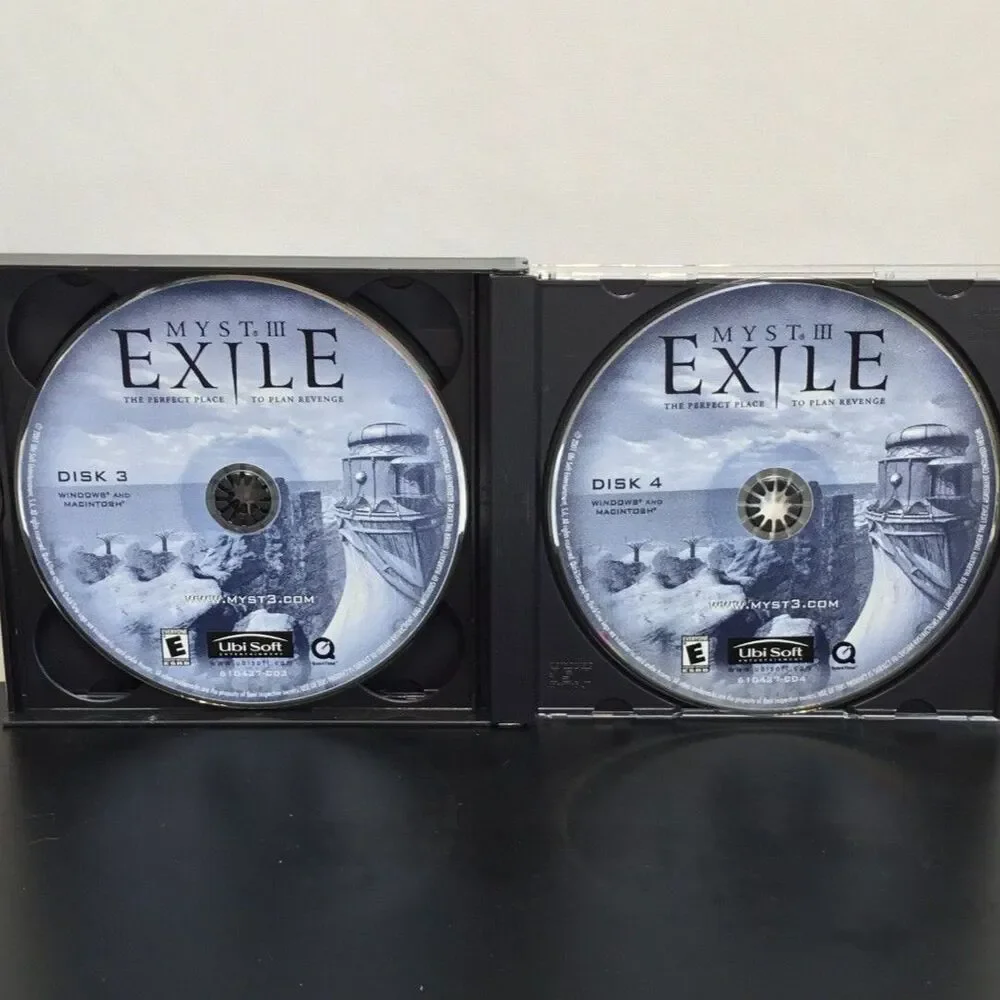 Myst III Exile PC Mac Game Vintage 2001 Ubisoft 4 Disc Box Set